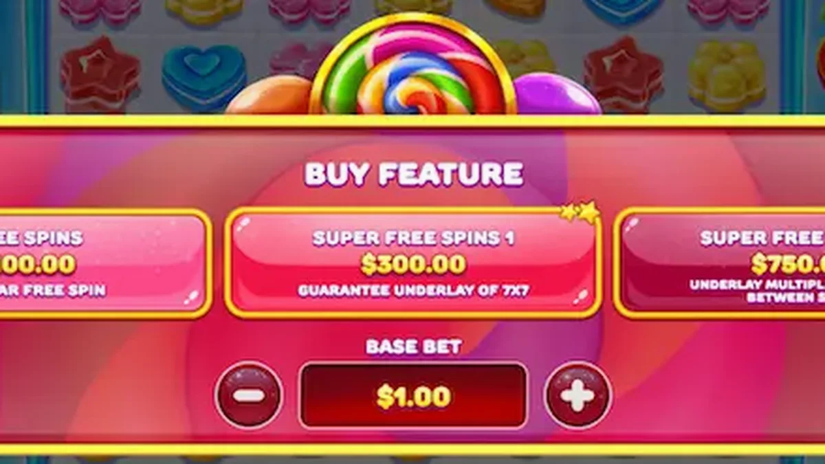 Candy Rush slot theme with vibrant tropical candy elements