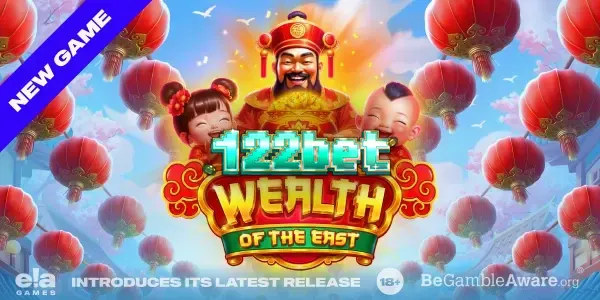 Tela de jogo do slot Wealth of the East com lanternas e elementos festivos